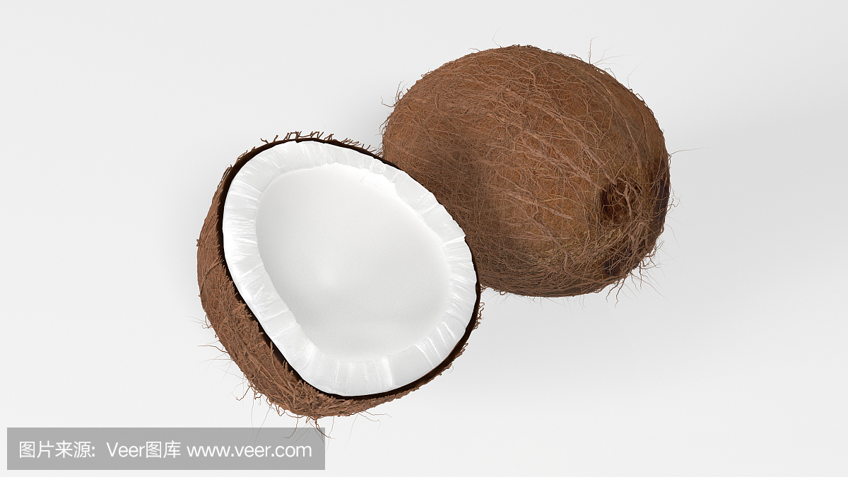 椰子孤立在白色背景上